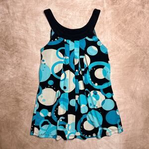 Vintage Y2K L8ter Geometric Circle Print Tank Top Round Neck Euro Indie Sleaze